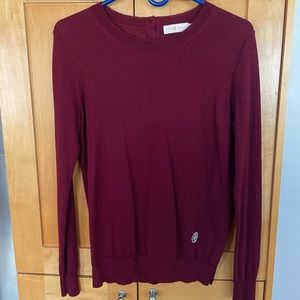 Tory Burch Burgandy/Red Merino Wool Sweater